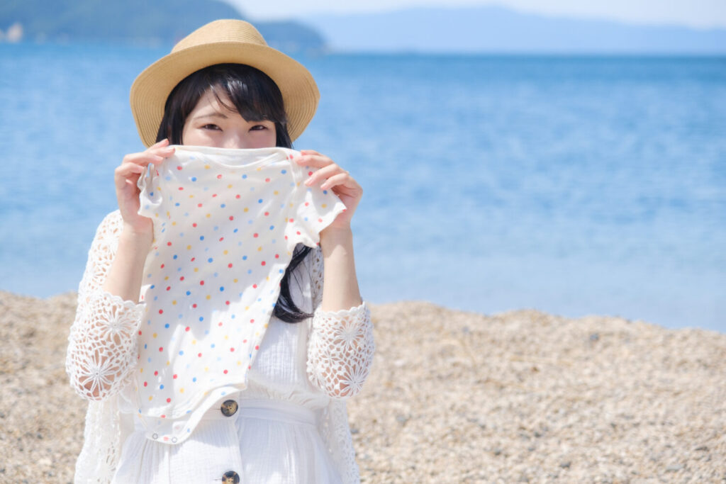 マタニティーフォトは脱がなくても撮れるっ 敦賀市の松原海岸で撮影してきました 敦賀で記念日のロケーションフォトを モフモフ フォト